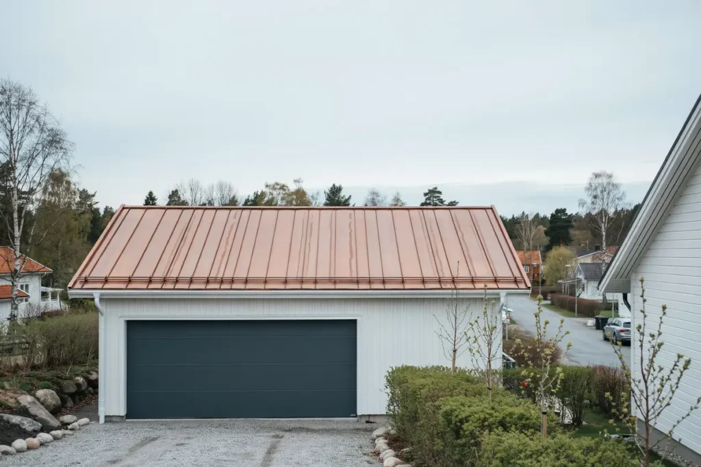 oml ggning av koppartak p garage i tureberg